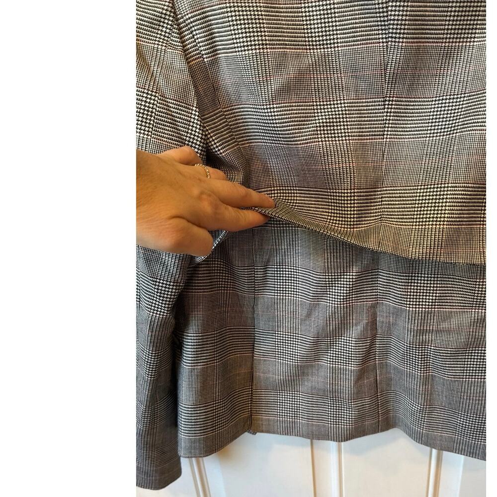 VERONICA BEARD Paloma Dickey Blazer Size 4 Gray Houndstooth Wool Blend Preppy - Picture 11 of 16